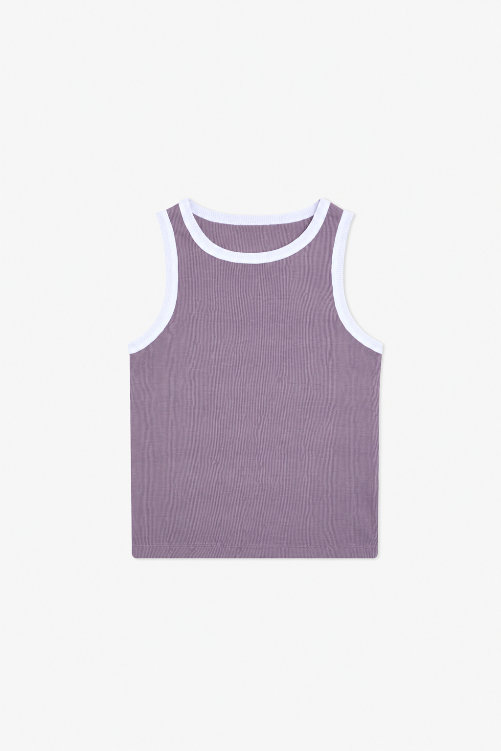 Dusty Purple Contrast-Trim Tank Top
