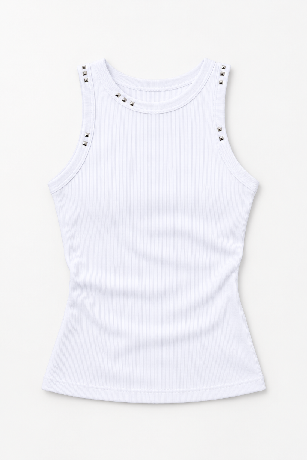 White Studded Tank Top