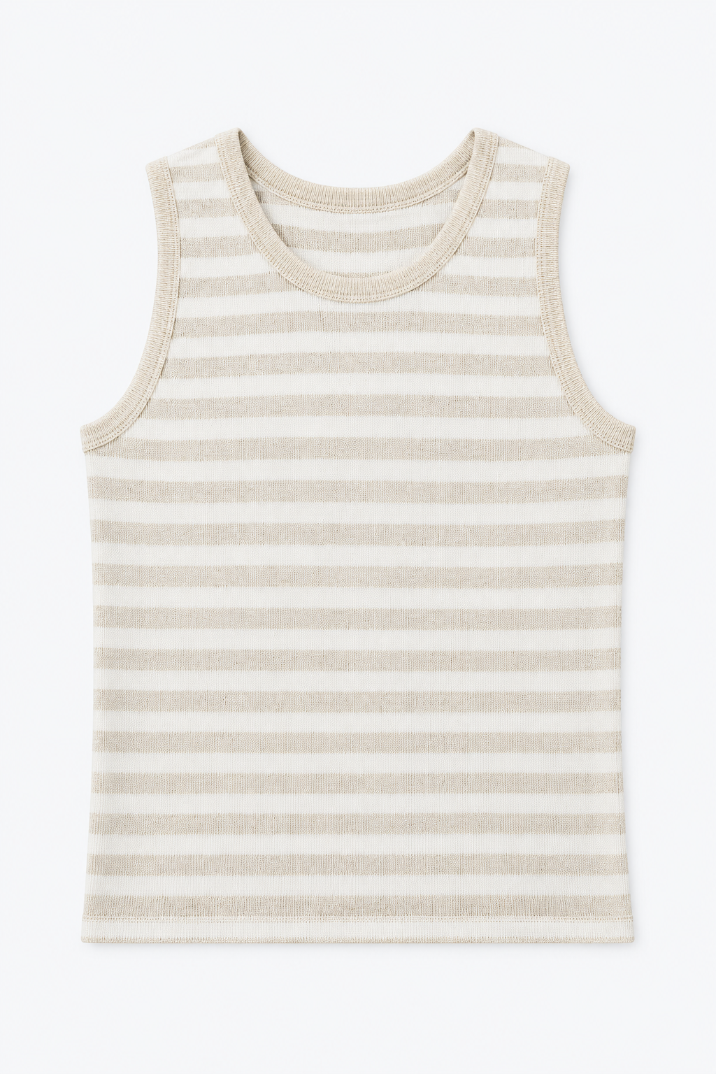 Ecru and Grey Striped Tank Top