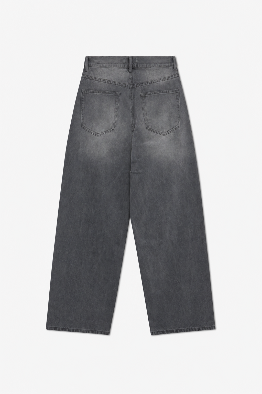 Washed Grey Wide-Leg Jeans