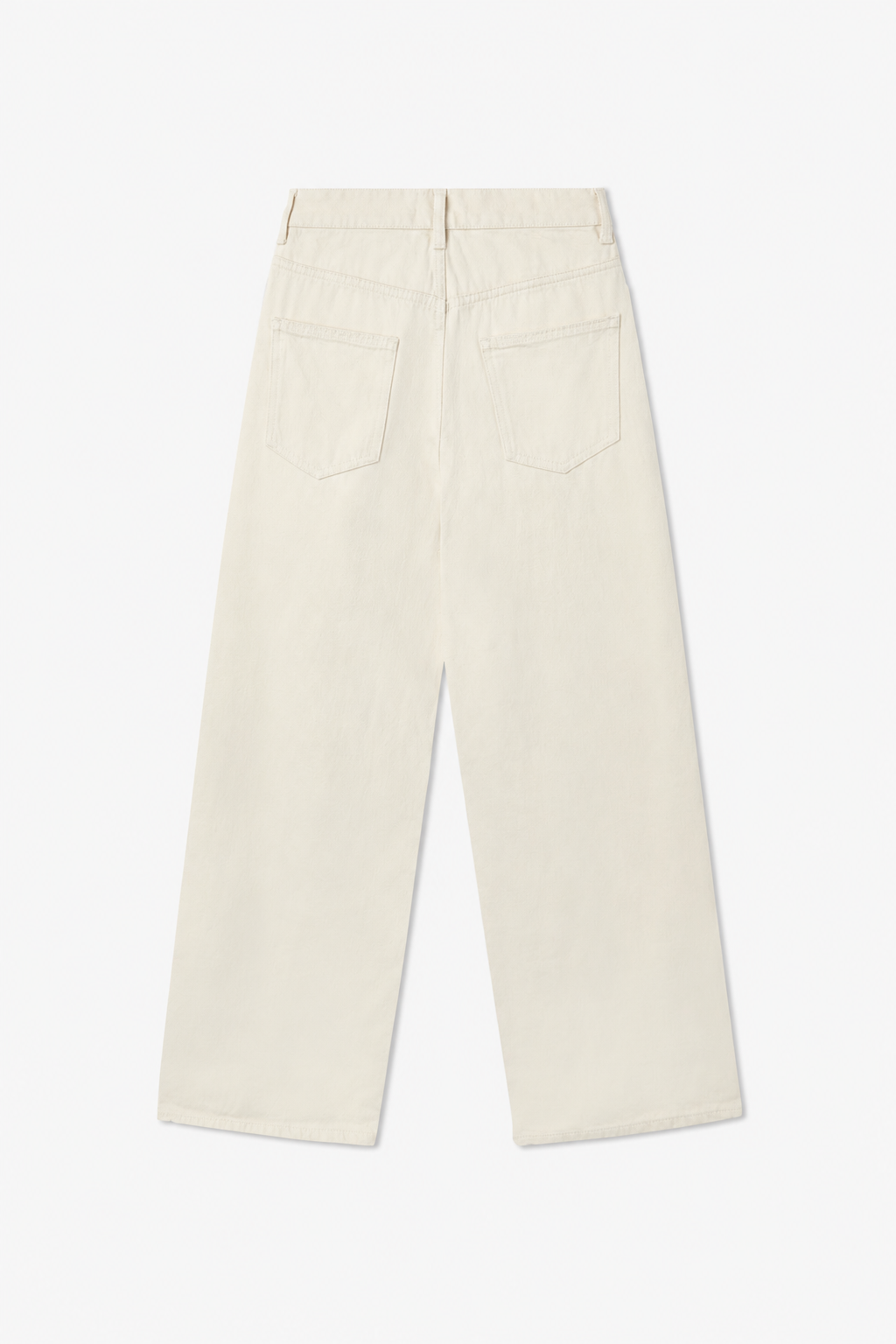 Ecru Wide-Leg Jeans