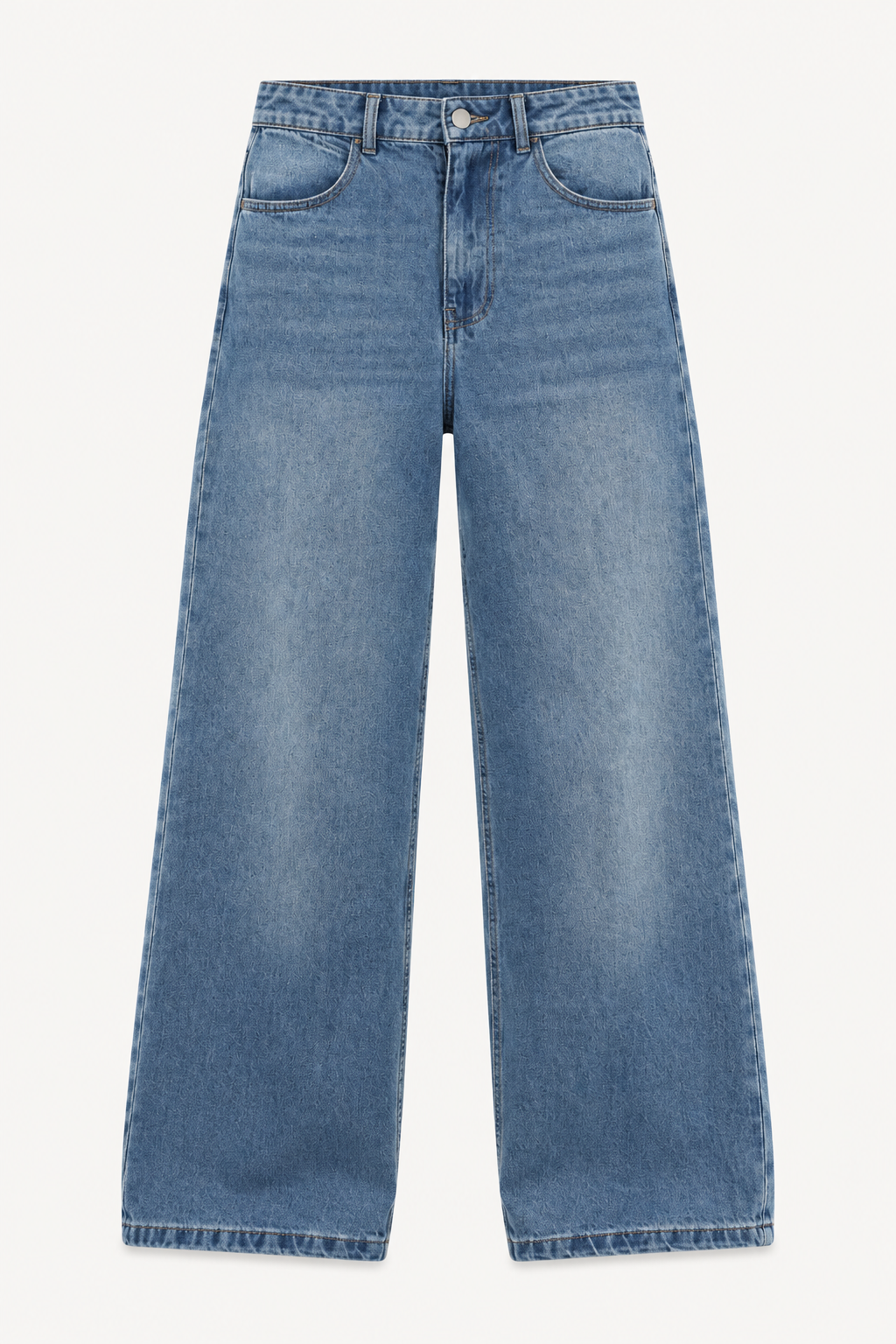 Blue Relaxed Straight-Leg Jeans