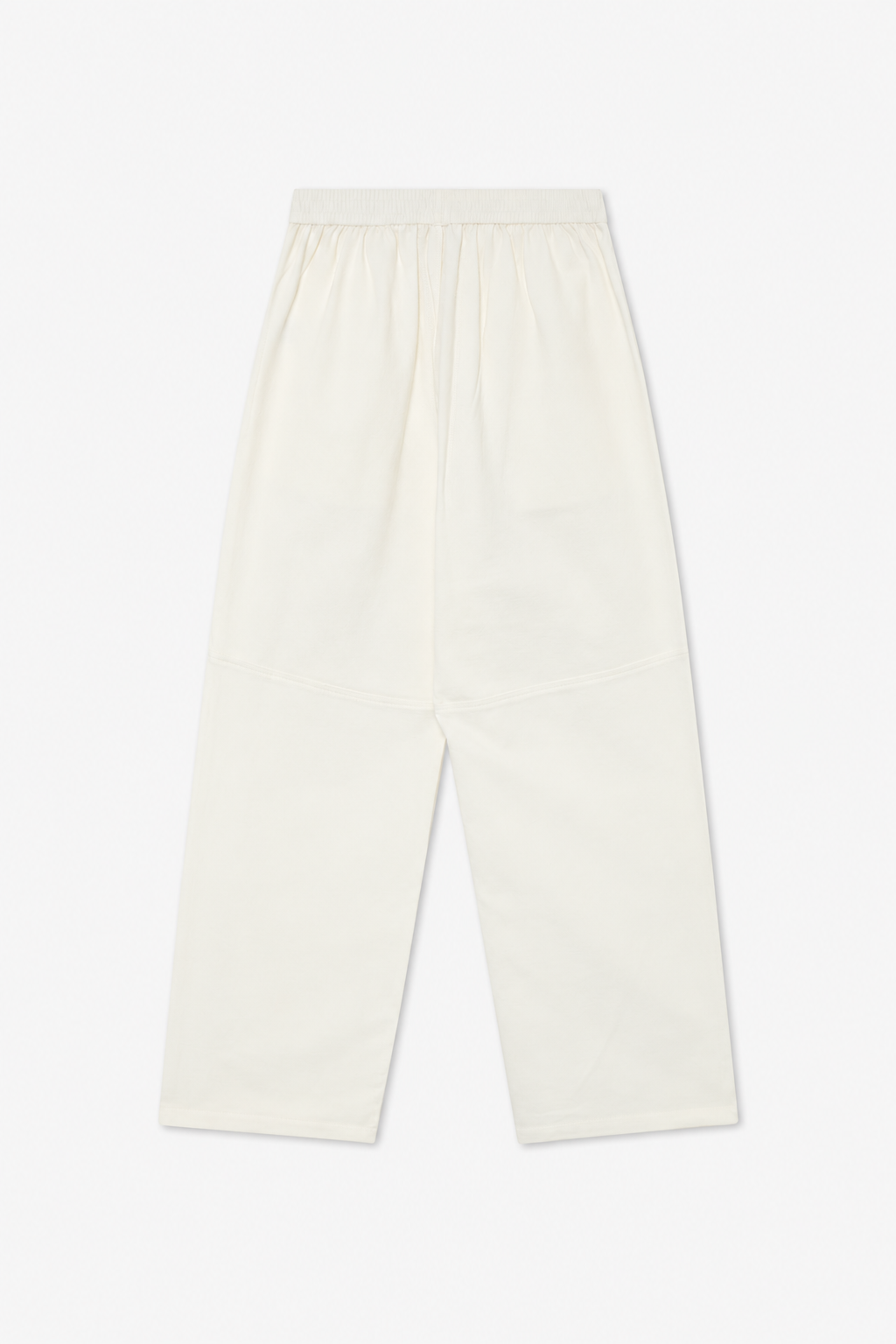 Ecru Elastic-Waist Pants