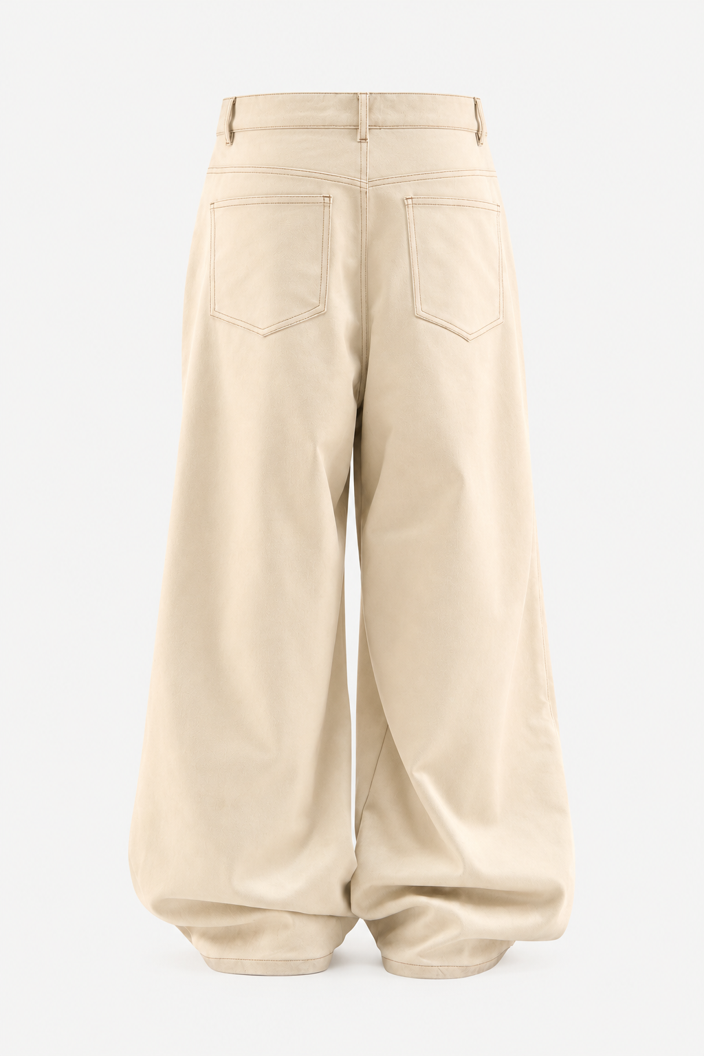 Cream Wide-Leg Pants