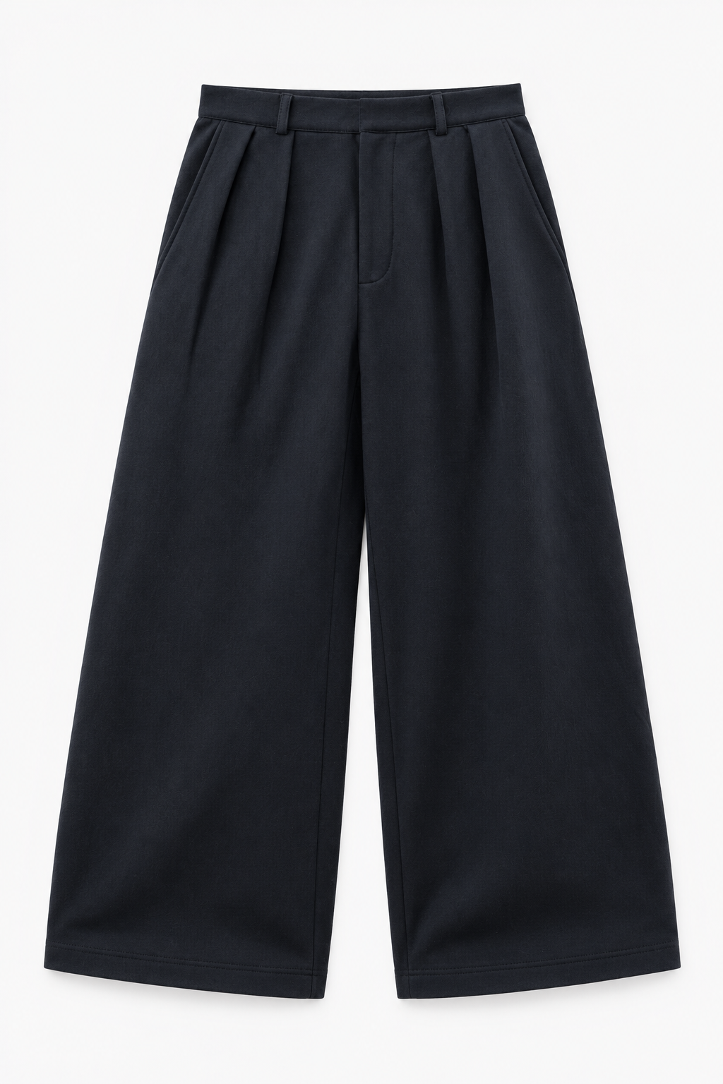 Navy Pleated Sweatpants