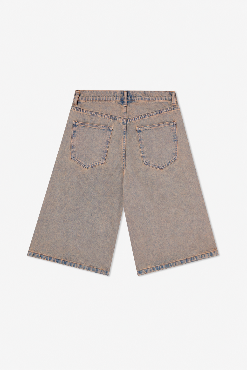 Washed Brown Denim Bermuda Shorts