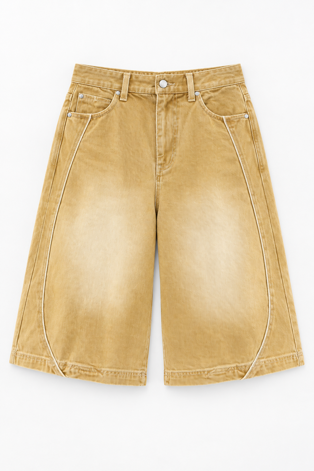 Yellow Denim Bermuda Shorts