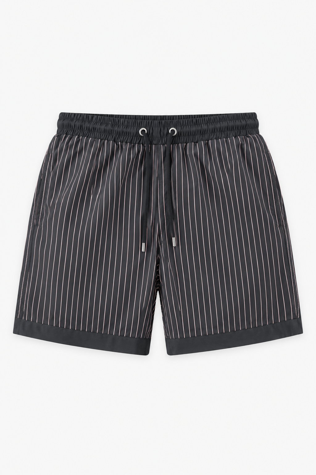Black Pinstripe Swim Shorts