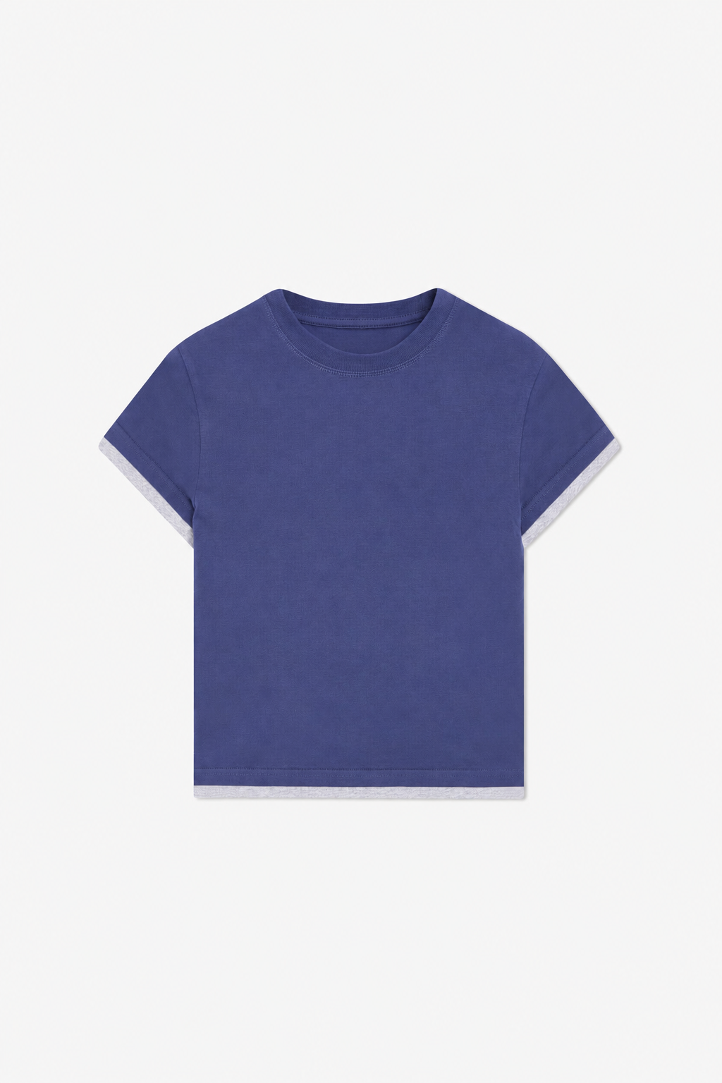 Navy Contrast-Trim T-Shirt