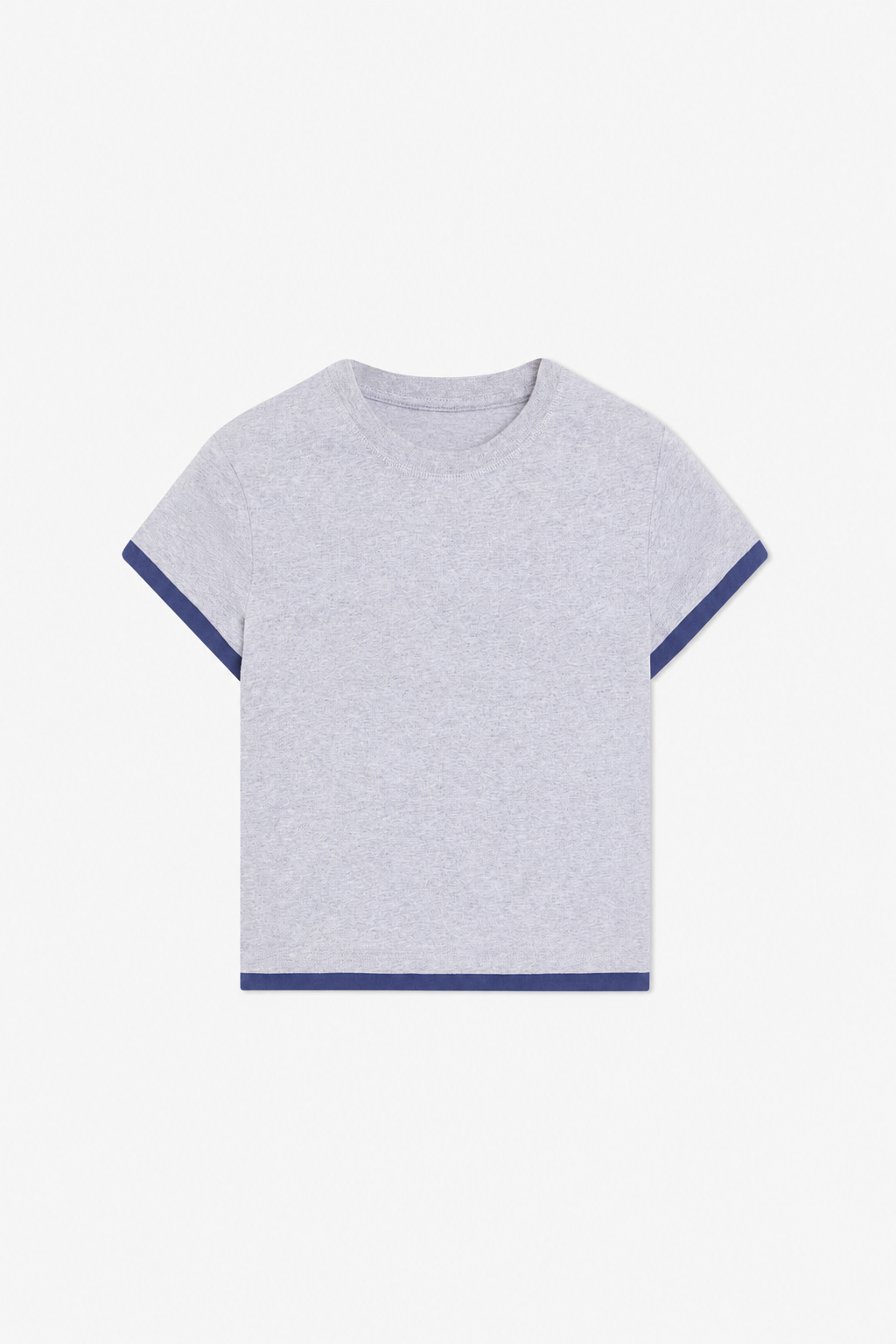 Grey Contrast-Trim T-Shirt