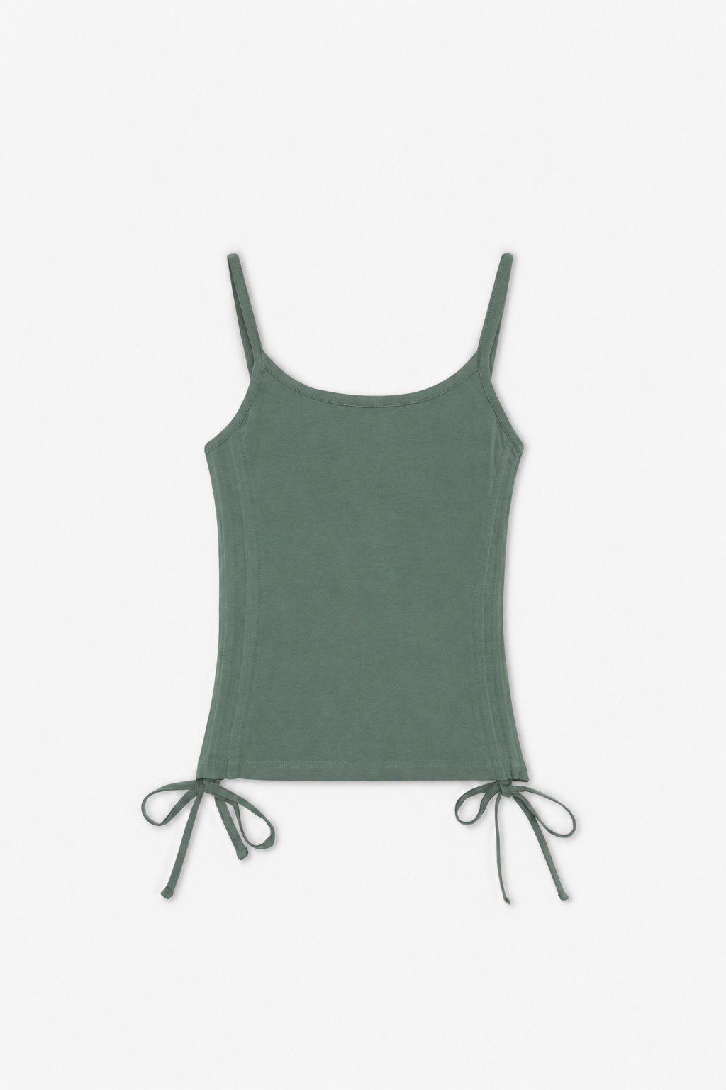 Green Side-Tie Tank Top