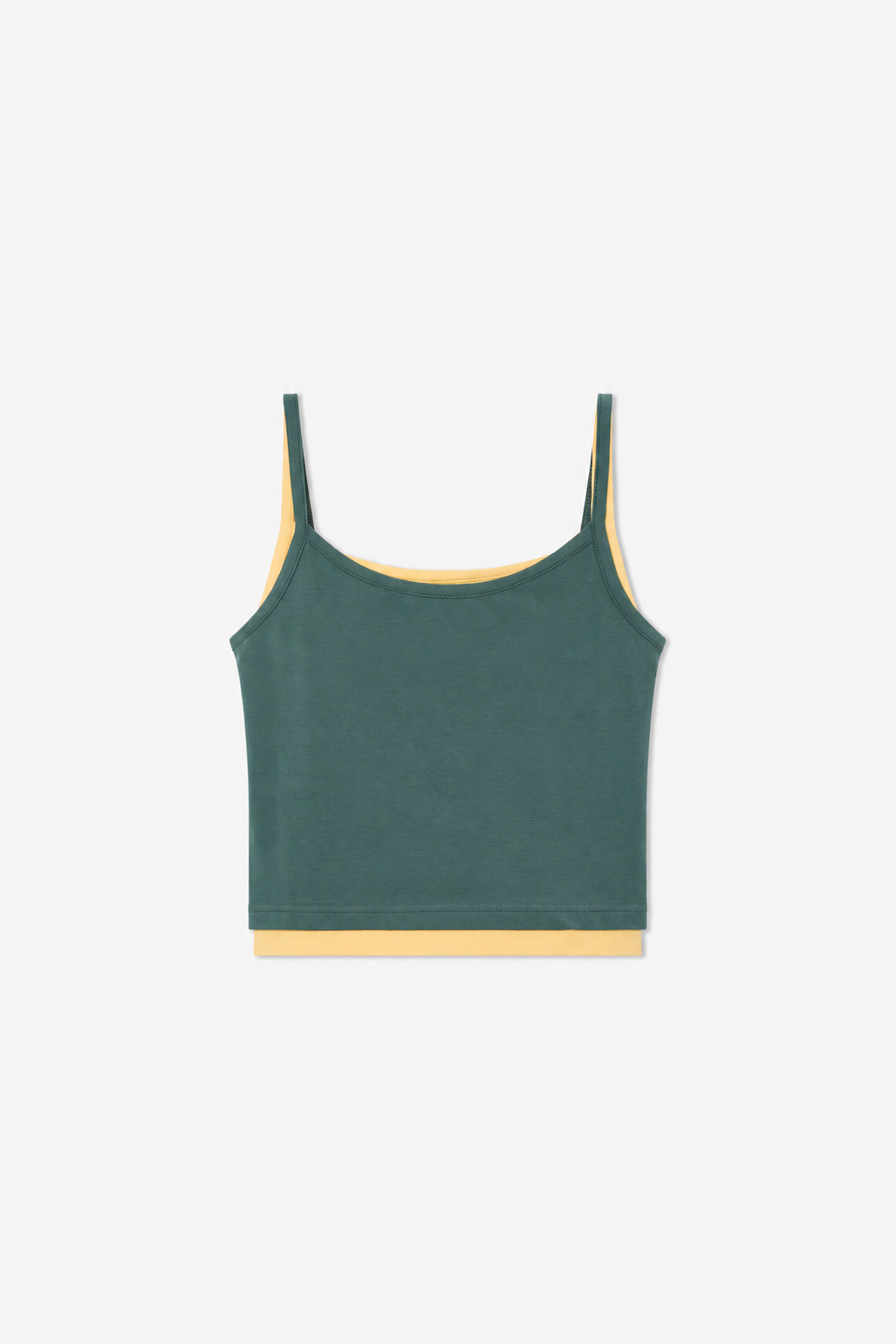 Green Contrast-Trim Tank Top