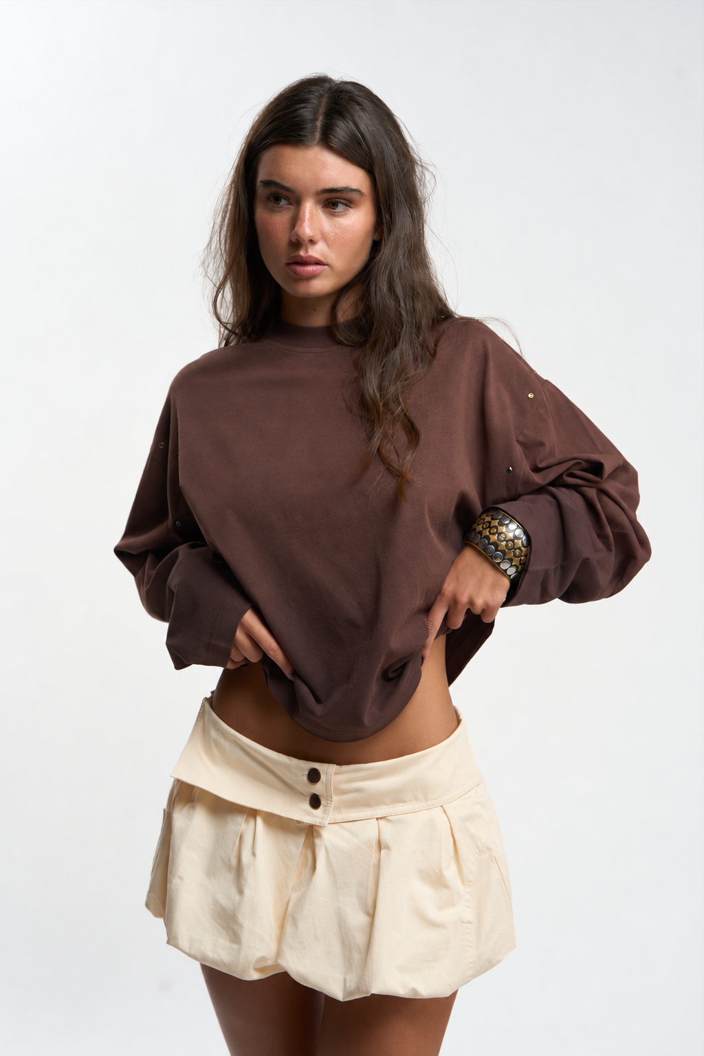 Brown Long Sleeve Top