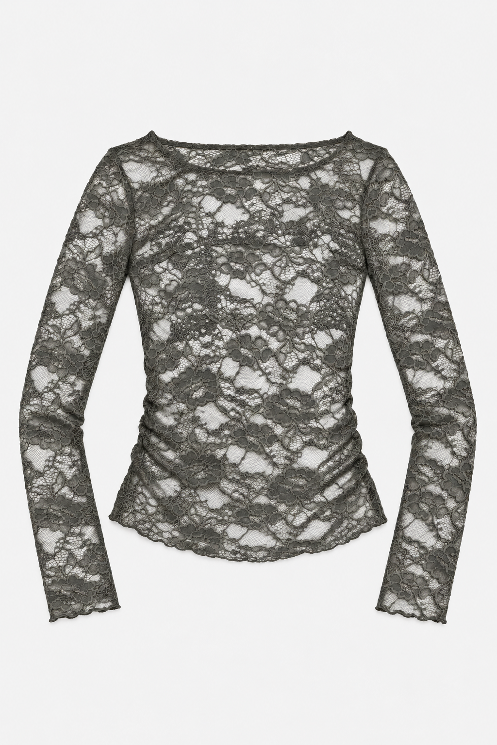 Lace Dark Green Long Sleeve Top
