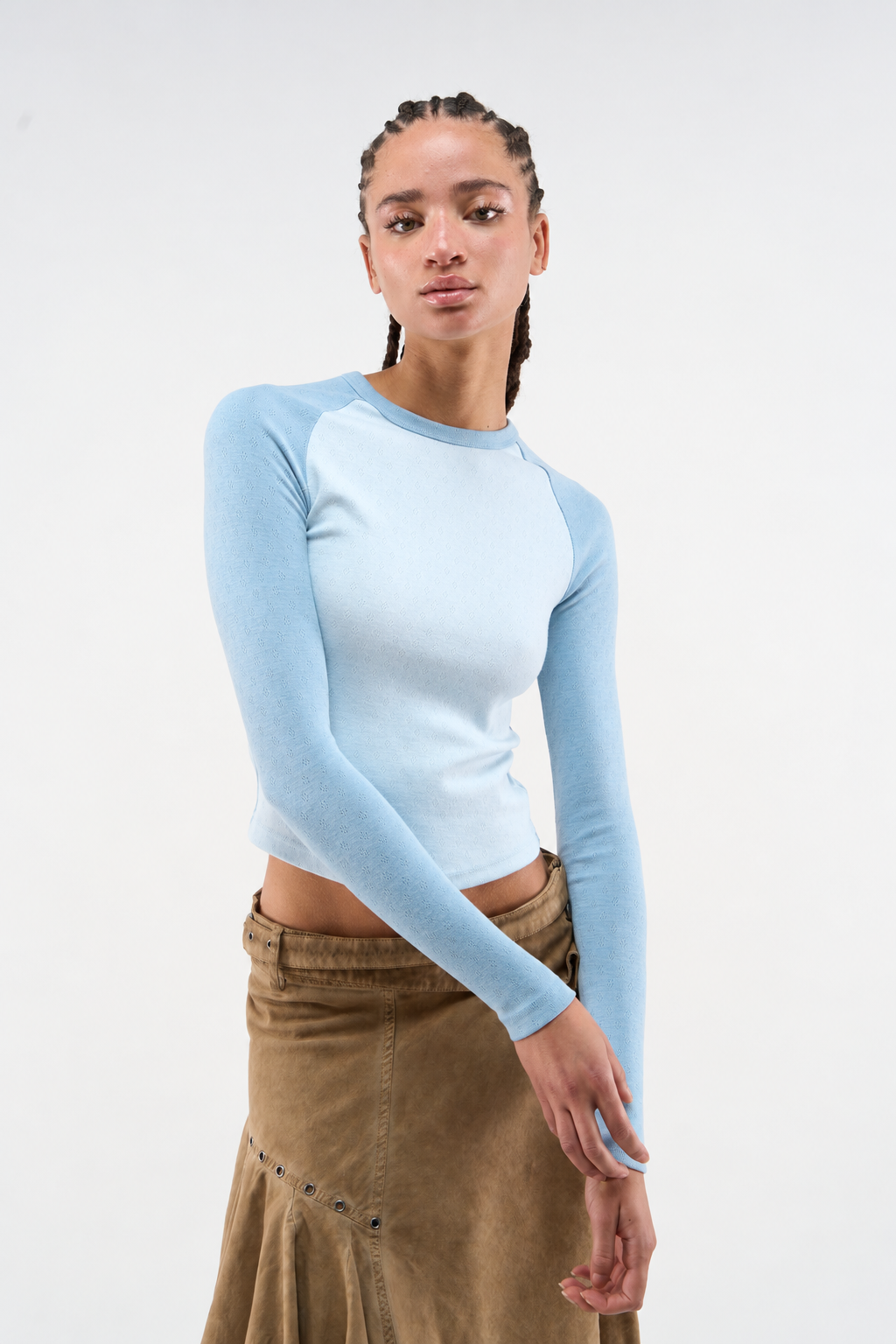 Blue Long Sleeve Top