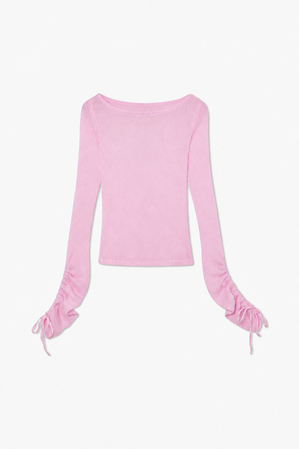 Light Pink Flared-Sleeve Knit Top