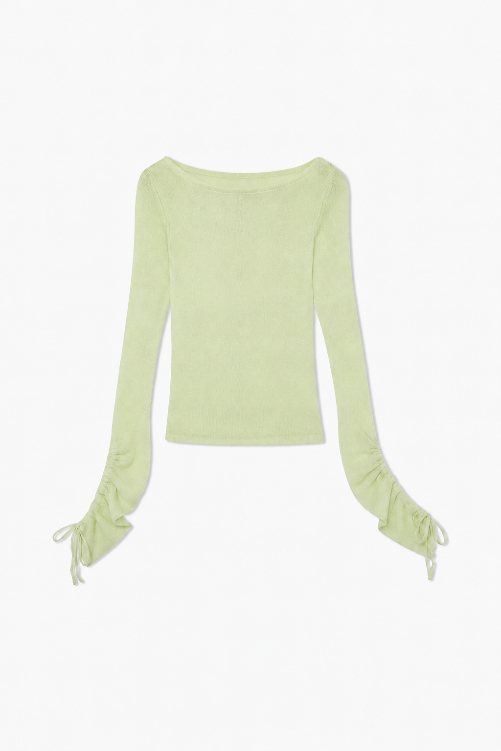Light Green Flared-Sleeve Knit Top