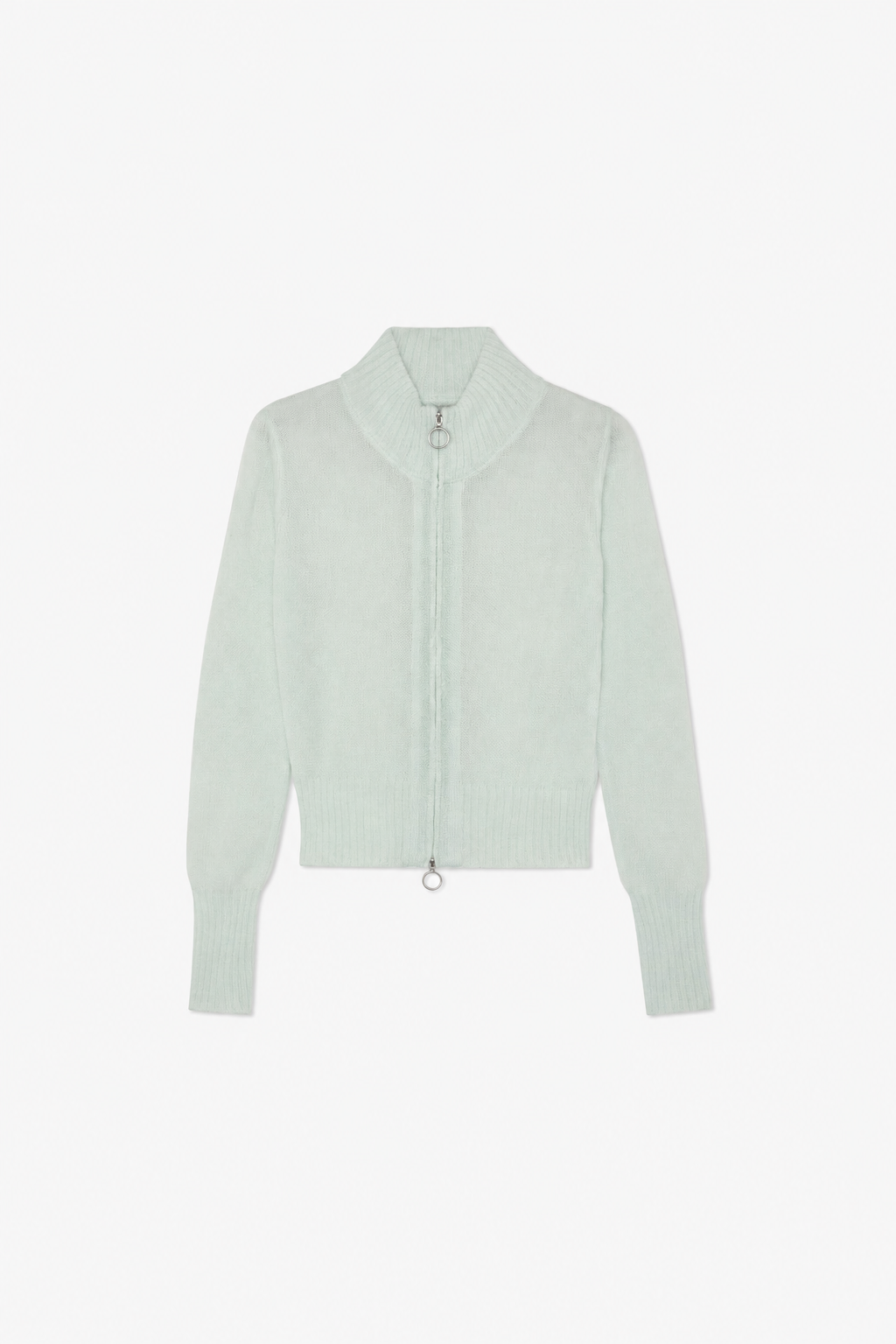 Pale Blue Zip Knit Cardigan