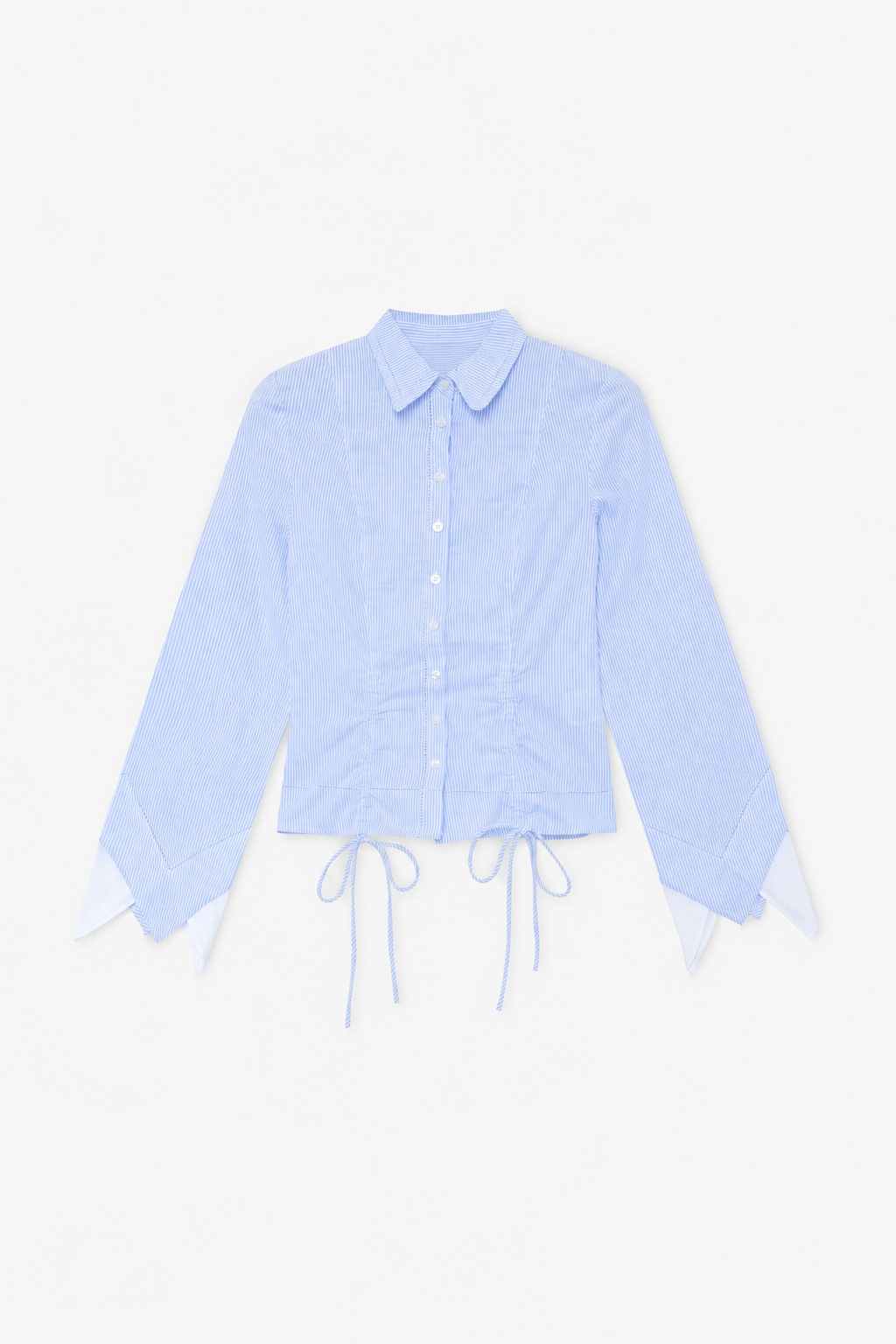 Blue Tie-Hem Shirt