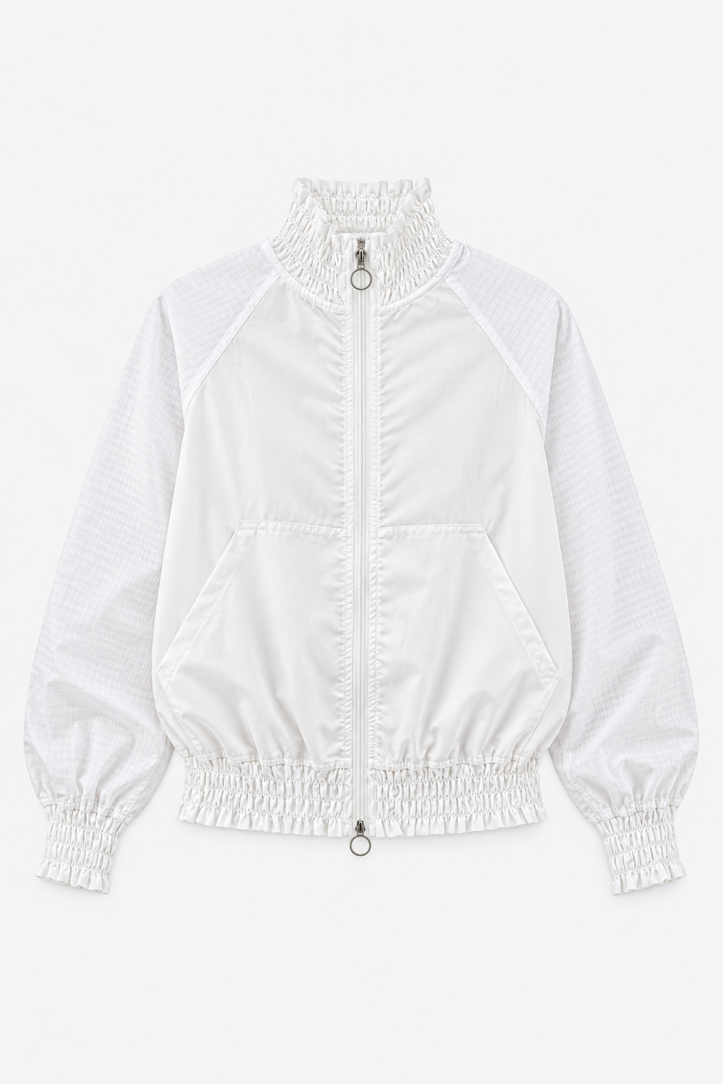 White Zip Bomber Jacket