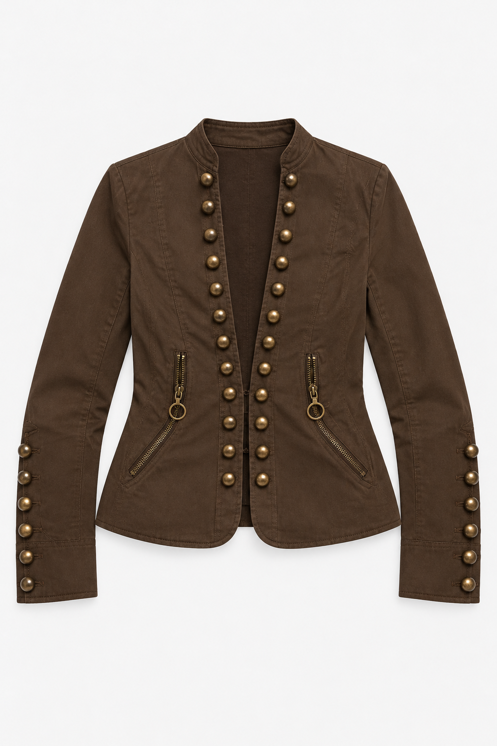 Brown Button-Front Jacket