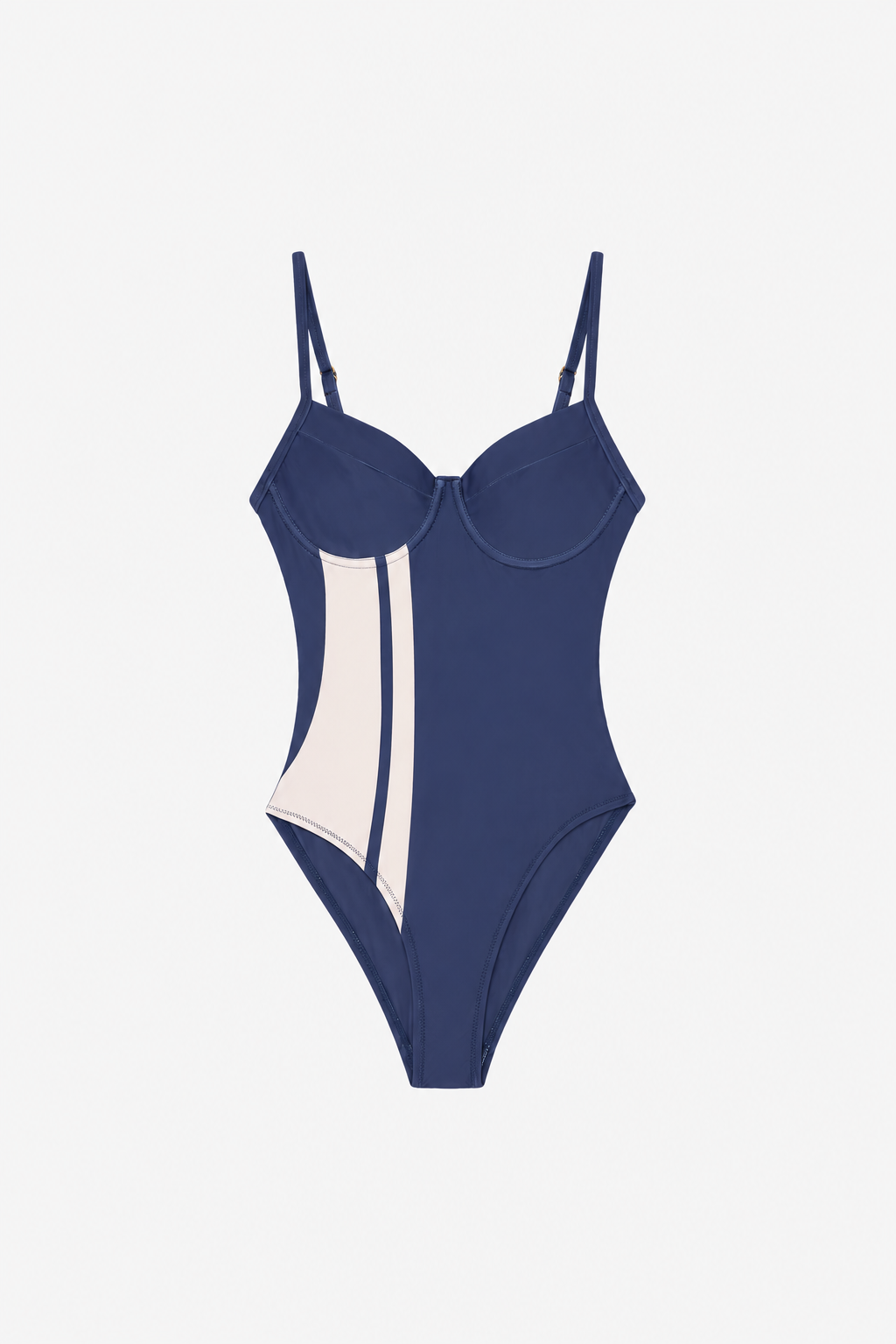 Navy Color-Block One-Piece Swimsuit