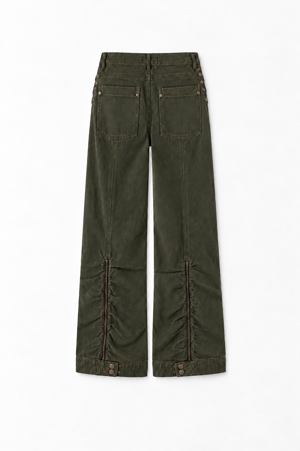 Green Zip-Hem Pants