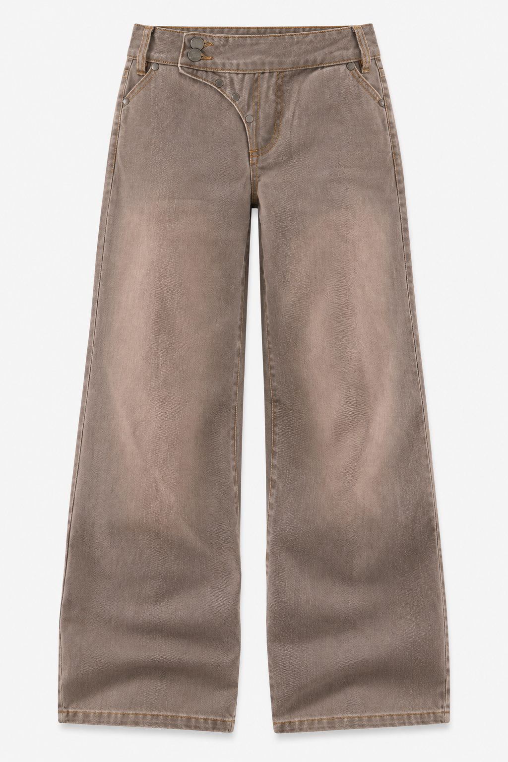 Taupe Wide-Leg Jeans