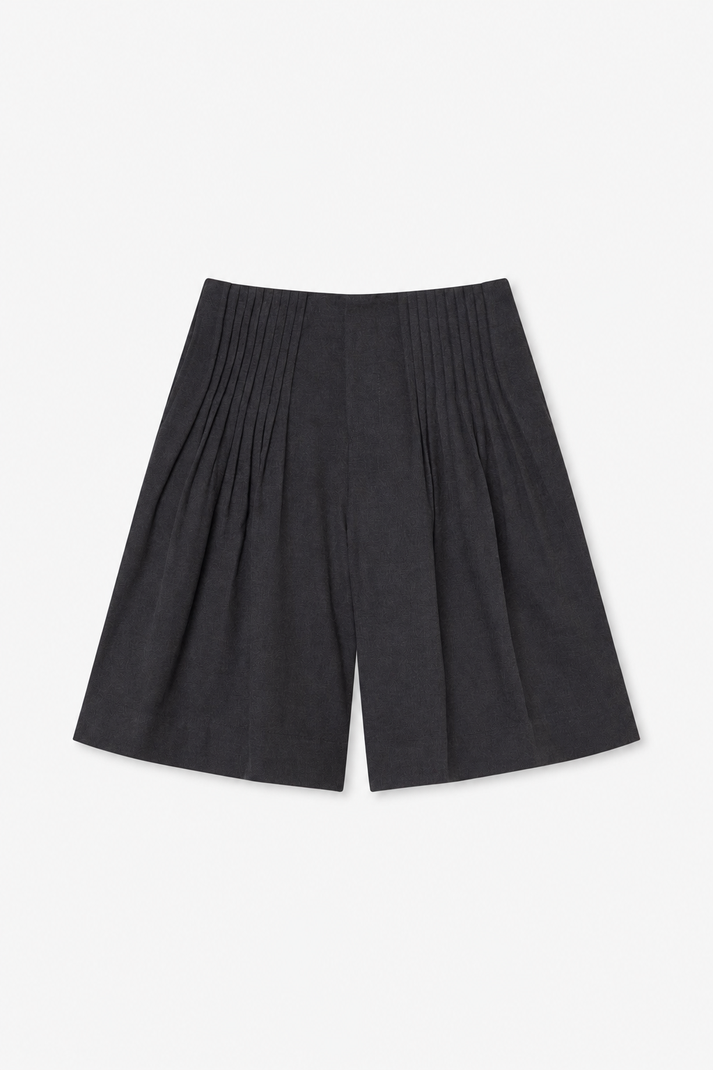 Charcoal Pleated Bermuda Shorts