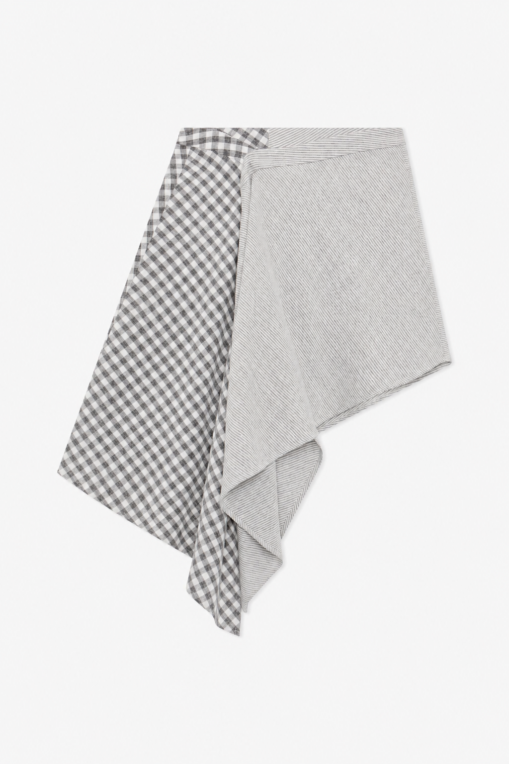 Grey Checked Asymmetric Skirt