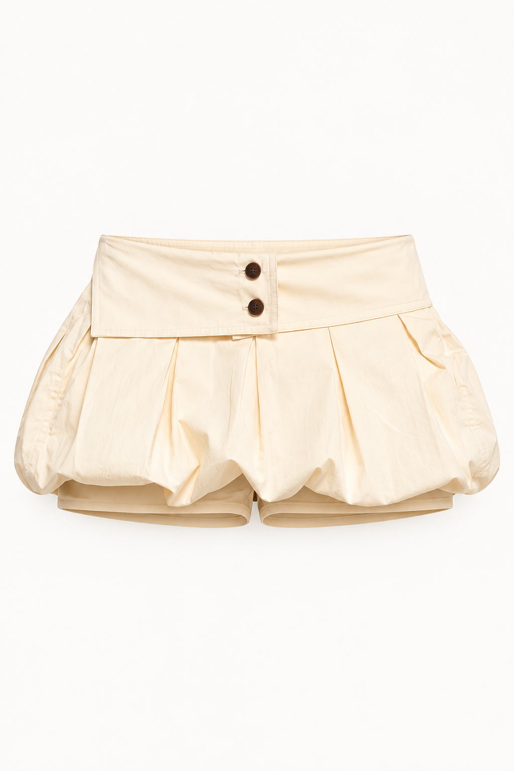 Ecru Bubble-Hem Skort