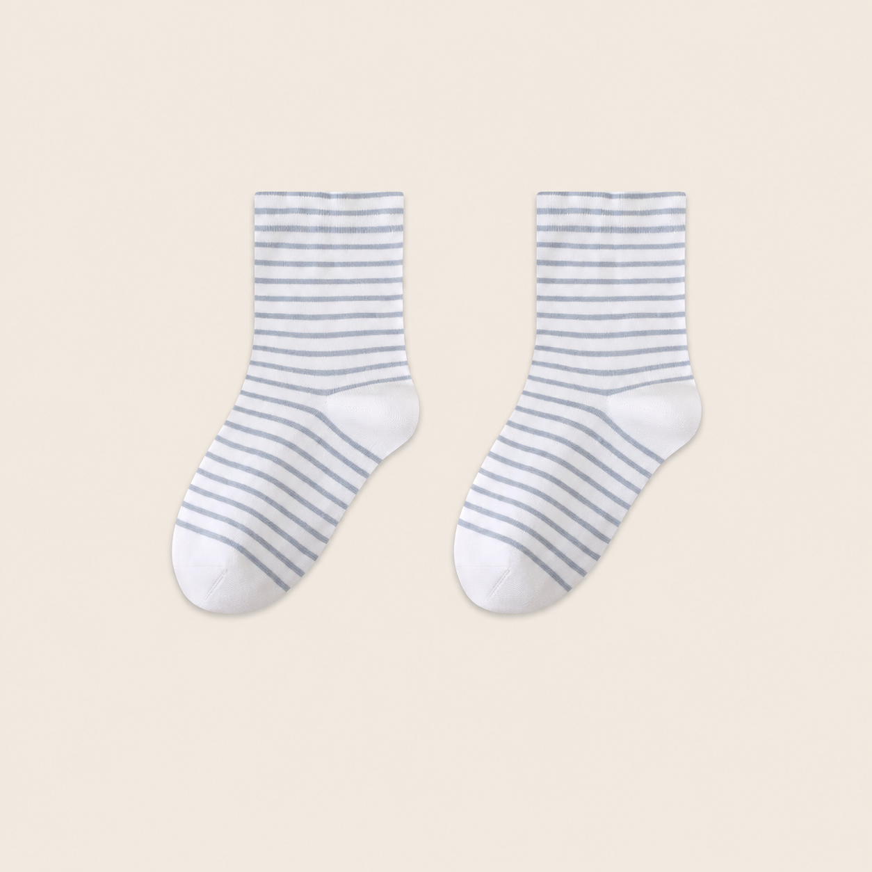 The Cotton Striped Sleep Sock — Light Blue Stripe