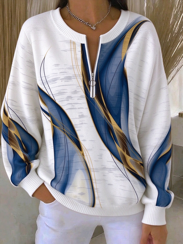 Women‘s Abstract Crew Neck Casual Spring/Fall Long Sleeve Sweatshirt