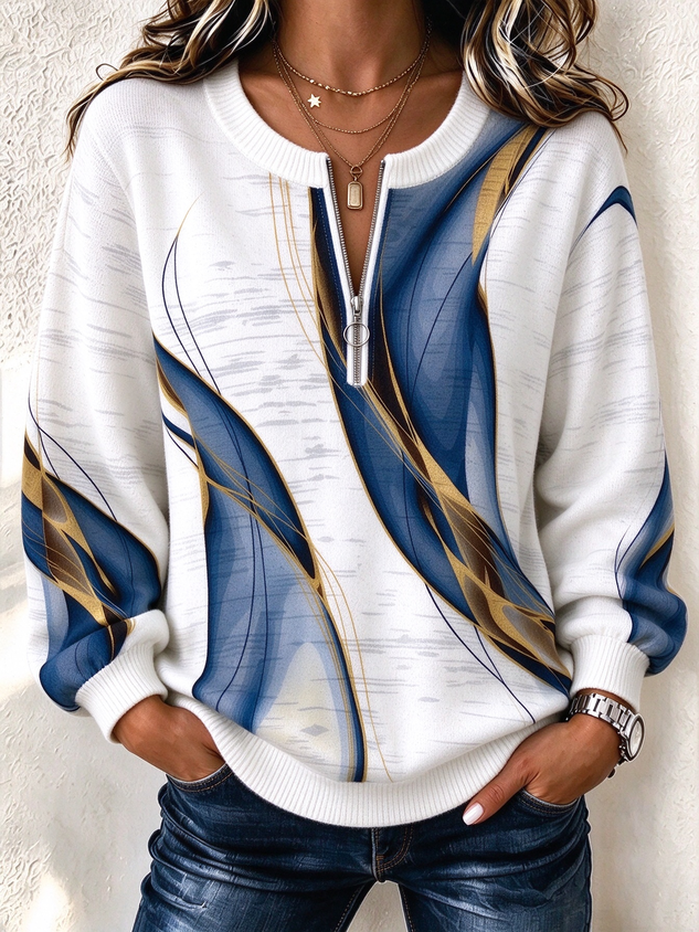 Women‘s Abstract Crew Neck Casual Spring/Fall Long Sleeve Sweatshirt
