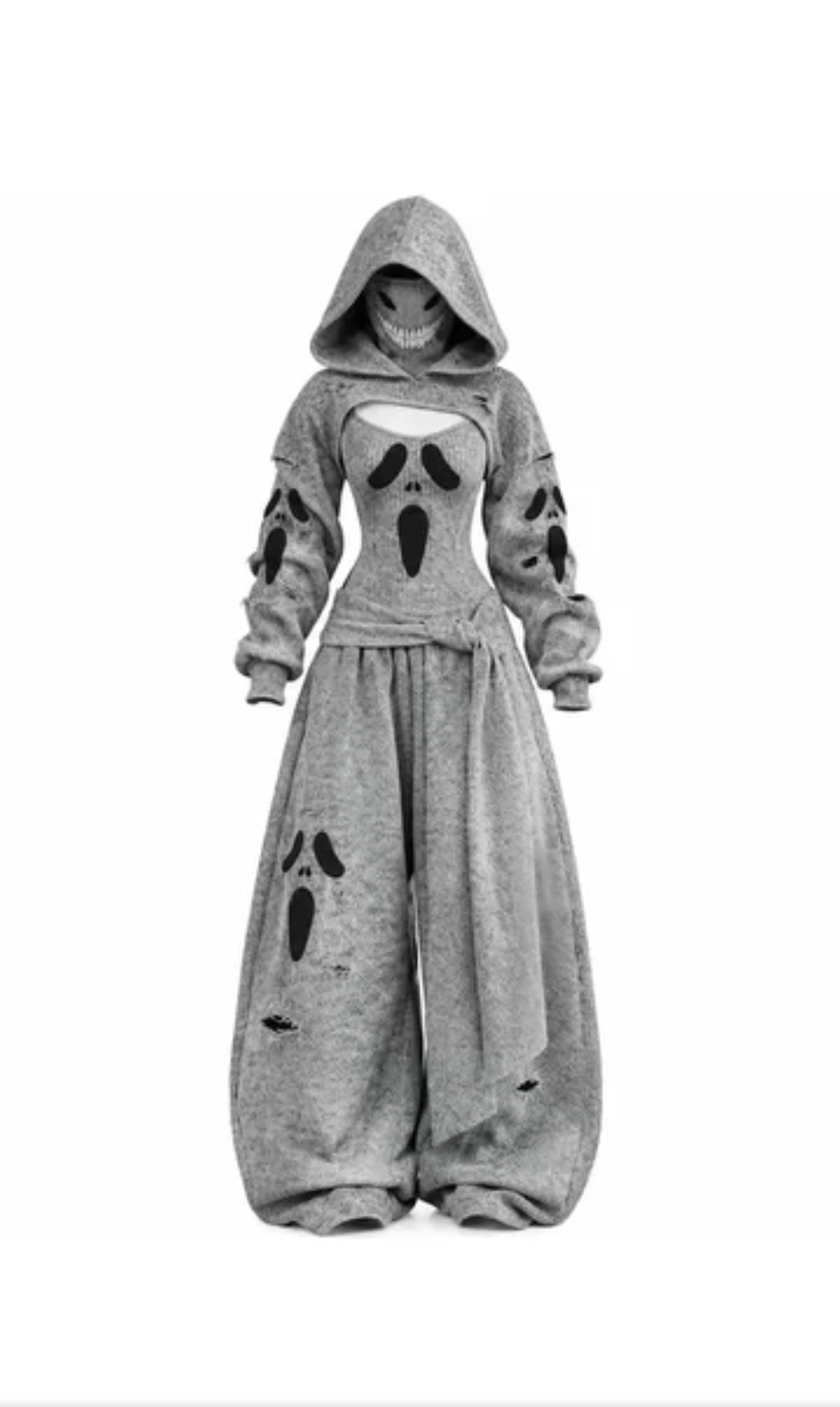 🎃Women’s Halloween 3‑piece sets with spooky skull & pumpkin graphic prints！