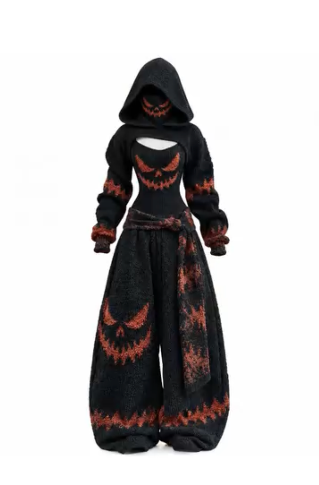 🎃Women’s Halloween 3‑piece sets with spooky skull & pumpkin graphic prints！