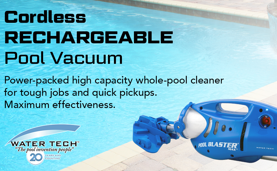 Pool Blaster Max Li Rechargeable pool vacuum by the pool