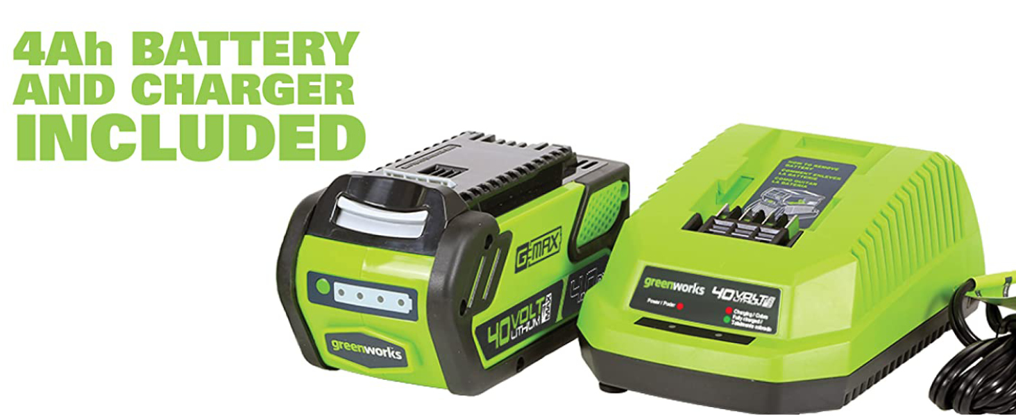 Greenworks 40V 16" Cordless Electric Lawn Mower, 4.0Ah Battery and Charger Included f