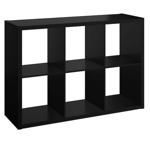 ClosetMaid 4582 30 in. H x 43.82 in. W x 13.50 in. D Black Wood Large 6- Cube Organizer ClosetMaid 4582 30 in. H x 43.82 in. W x 13.50 in. D Black Wood Large 6- Cube Organizer - 1