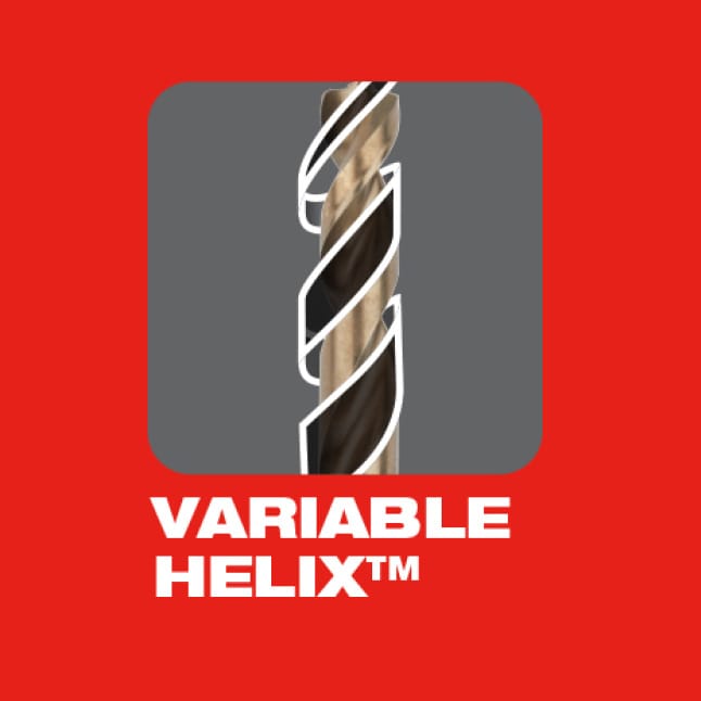 Milwaukee 48-89-2338 Cobalt Red Helix Drill Bit Set for Drill Drivers (23-Piece) Designed with a Variable Helix that includes an aggressive 35° helical angle which ends at 15°