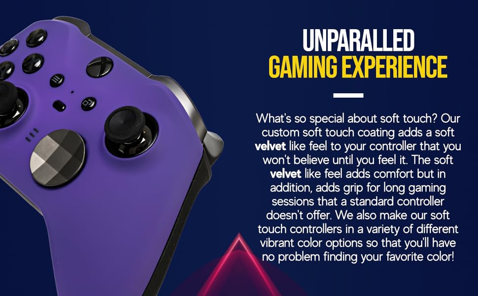 Soft Touch Xbox controllers offer additional grip and a comfortable soft feel to the controller