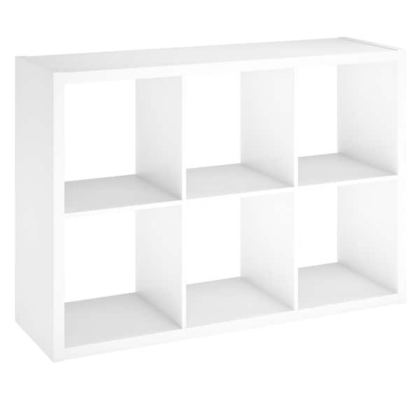 ClosetMaid 4568 30 in. H x 43.82 in. W x 13.50 in. D White Wood Large 6- Cube Organizer - 1