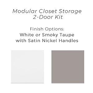 ClosetMaid 4613 Modular Storage Pair Set, 2 Glass Pane Doors, Wood Closet Organizer Shaker Style, Add On Accessory for Shelf Units, Taupe, Kit Modular Closet ClosetMaid Door Kits in Taupe or White Finish with Satin Nickel Handles