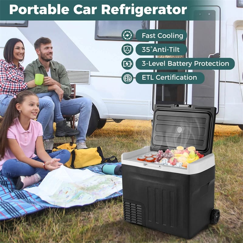 Eletriclife 23/32/42QT Portable Car Refrigerator with -4��F~68��F Adjustable Range, 12V/24V Electric Cooler for Camping