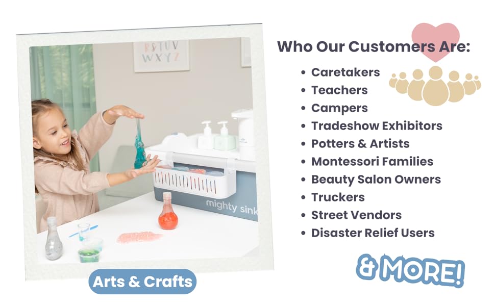 customers include caretakers, teachers, campers, truckers, montessori families & more