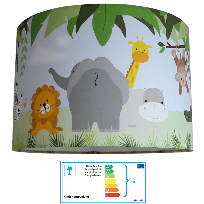 Kinderzimmerlampe Dschungeltiere bunt
