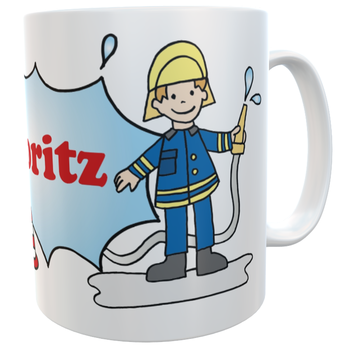 Namenstasse Feuerwehr - personalisierte Kindertasse