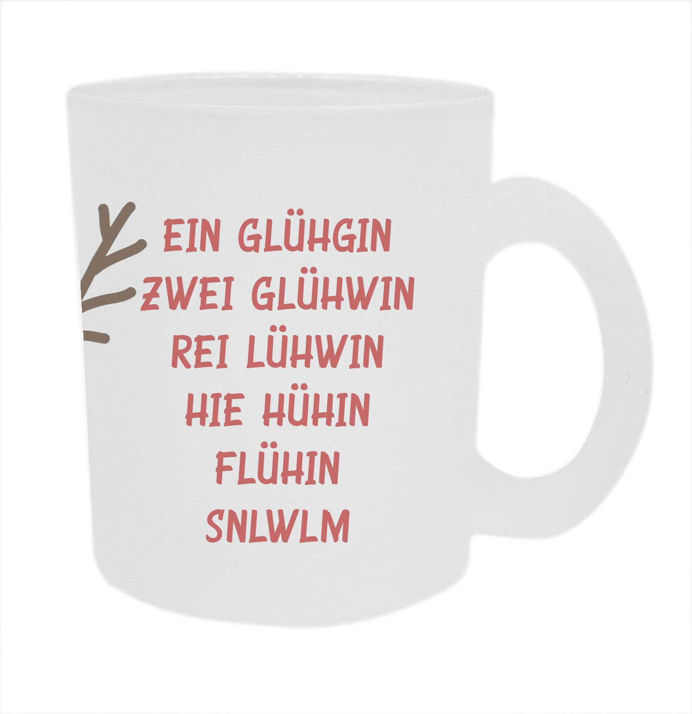 Glastasse Ein GlühGin mit Rentier und Wunschname