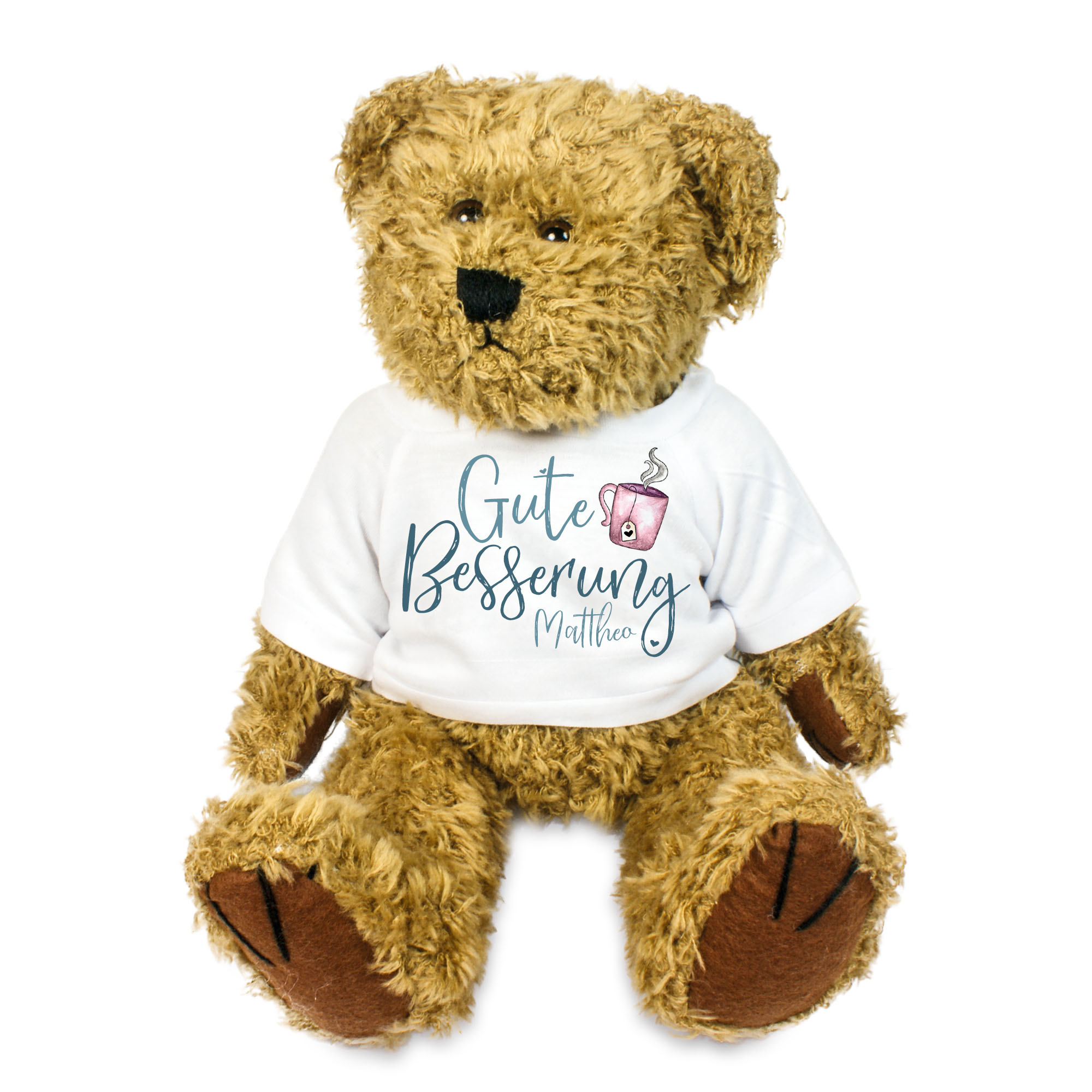 Kuschel-Trost Teddybär mit Spruch: Gute Besserung