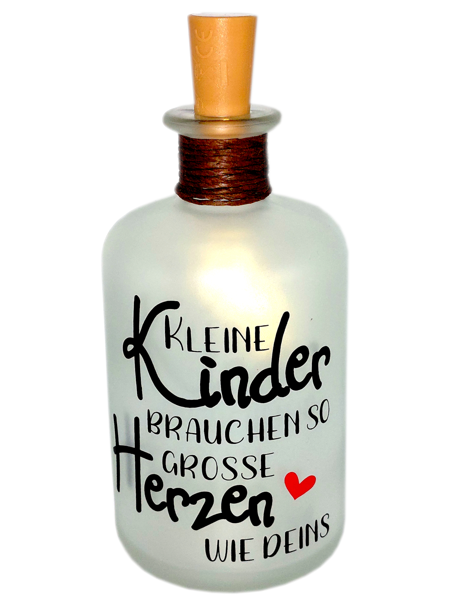 LED-Leuchtflasche Abschiedsgeschenk Erzieherin Lehrerin Geschenkflasche